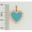 Кулон Xuping Позолота 18K Серце з бірюзовою емаллю та цирконієм для ланцюжка до 5мм фото №2