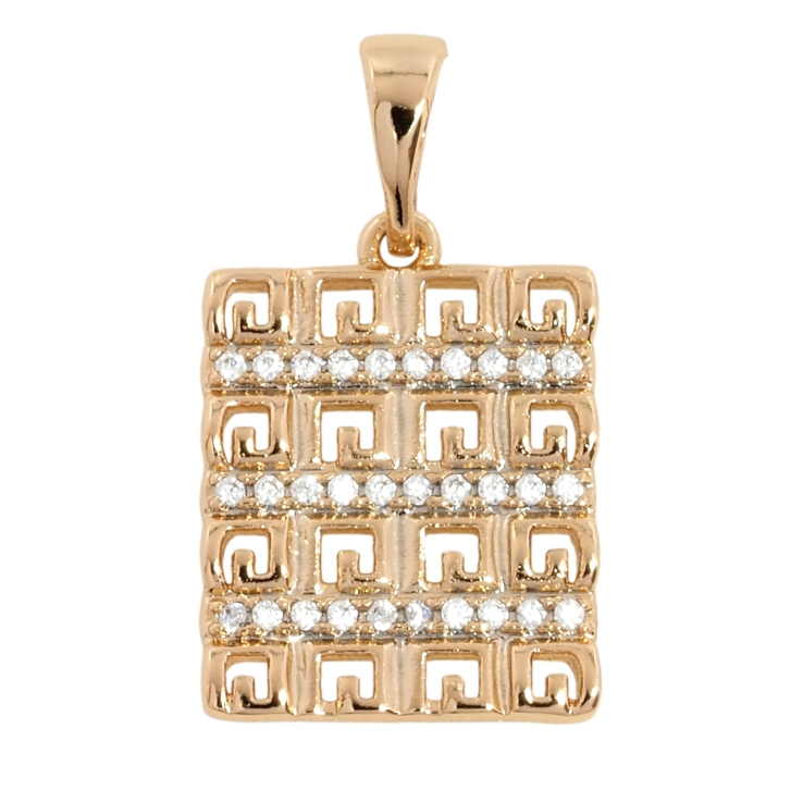 Кулон Xuping Позолота 18K Декоративний візерунок з доріжками цирконію для ланцюжка до 5мм фото №17 Кулон Xuping Позолота 18K Декоративний візерунок з доріжками цирконію для ланцюжка до 5мм фото №17