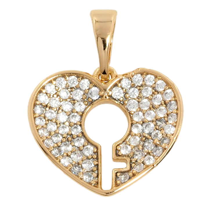 Кулон Xuping Позолота 18K Сердце с замочной скважиной и инкрустацией цирконием для цепочки до 5мм фото №11