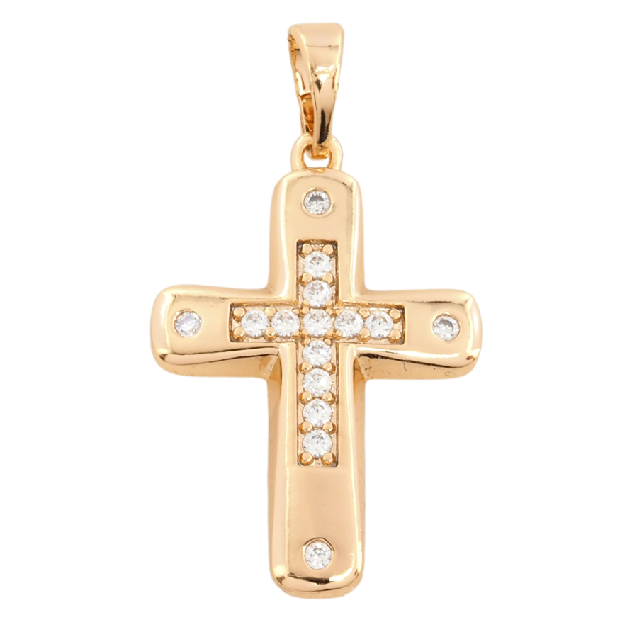 Кулон Xuping Позолота 18K Крест с цирконием для цепочки до 5мм фото №1 Кулон Xuping Позолота 18K Крест с цирконием для цепочки до 5мм фото №1