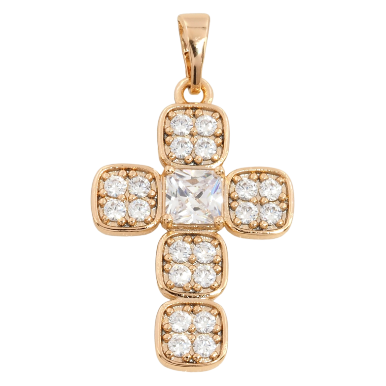 Кулон Xuping Позолота 18K Крест с цирконием для цепочки до 6мм фото №1 Кулон Xuping Позолота 18K Крест с цирконием для цепочки до 6мм фото №1