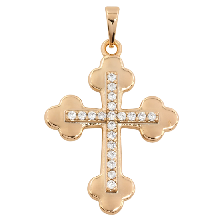 Кулон Xuping Позолота 18K Хрест із цирконієм для ланцюжка до 5мм фото №1 Кулон Xuping Позолота 18K Хрест із цирконієм для ланцюжка до 5мм фото №1