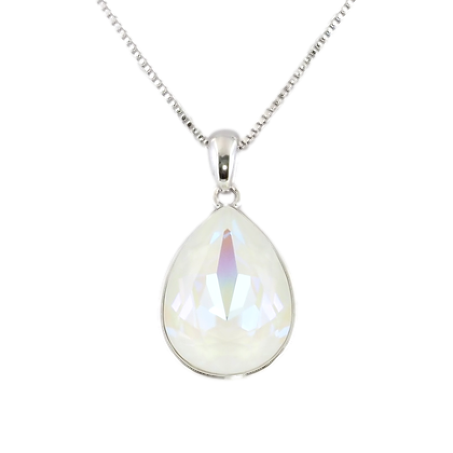 Кулон Xuping колір Родій із кристалами Swarovski на ланцюжку Кристал White Opal довжина 39.5-45см х 1мм фото №1 Кулон Xuping колір Родій із кристалами Swarovski на ланцюжку Кристал White Opal довжина 39.5-45см х 1мм фото №1