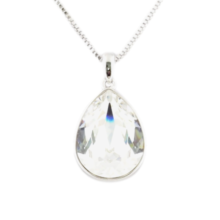 Кулон Xuping колір Родій із кристалами Swarovski на ланцюжку Кристал Clear довжина 39-44см х 1мм фото №4
