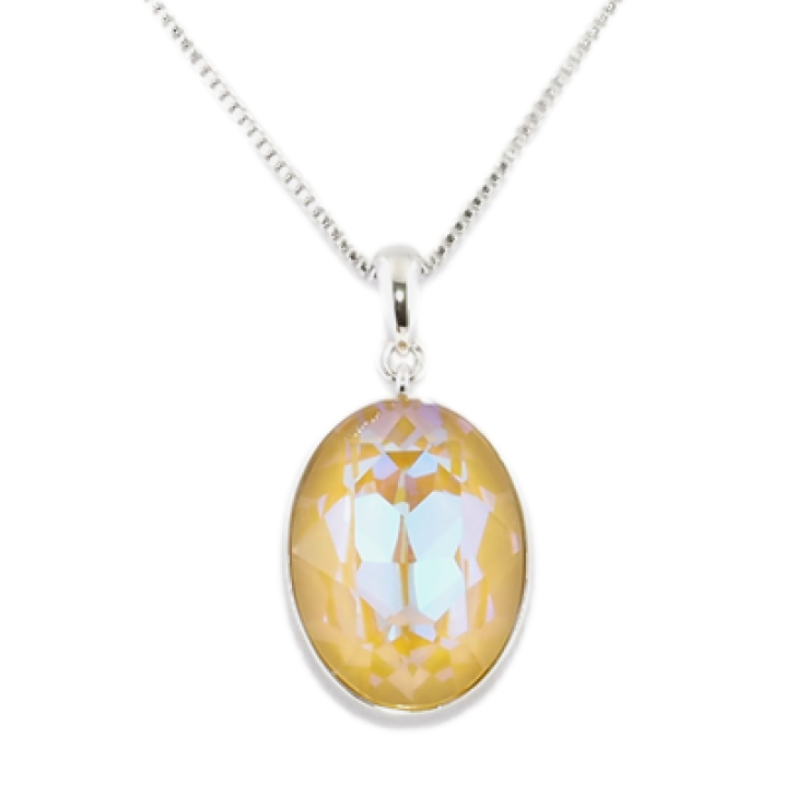 Кулон Xuping колір Родій із кристалами Swarovski на ланцюжку Кристал Peach Delite довжина 39-45см х 1мм фото №22