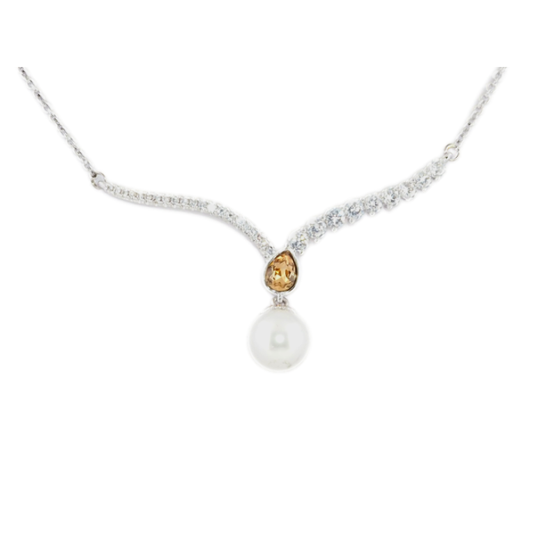 Підвіска Xuping колір Родій із кристалами Swarovski на ланцюжку Безцінний Дар довжина 50-55см фото №1