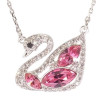 Кулон Xuping колір Родій із кристалами Swarovski на ланцюжку Лебідь довжина 40-45 см фото №3