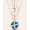 Кулон Xuping цвет Родий с кристаллами Swarovski на цепочке Сердце кристалл Oceanblue длина 38-43см х 1мм фото №5