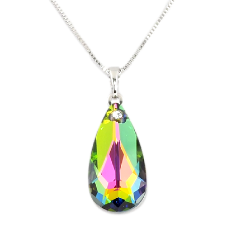 Кулон Xuping колір Родій із кристалами Swarovski на ланцюжку Кристал Vitrail Medium довжина 40-45.5см х 1мм фото №21