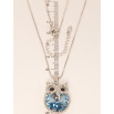 Кулон Xuping колір Родій із кристалами Swarovski на ланцюжку Сова з кристалом Aquamarine довжина 40-45см х 1мм фото №5 Кулон Xuping колір Родій із кристалами Swarovski на ланцюжку Сова з кристалом Aquamarine довжина 40-45см х 1мм фото №5