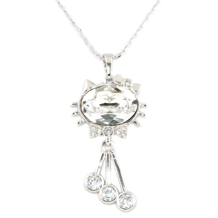 Кулон Xuping колір Родій із кристалами Swarovski на ланцюжку Котик із кристалом Clear довжина 39.5-42.5см х 1мм фото №24 Кулон Xuping колір Родій із кристалами Swarovski на ланцюжку Котик із кристалом Clear довжина 39.5-42.5см х 1мм фото №24