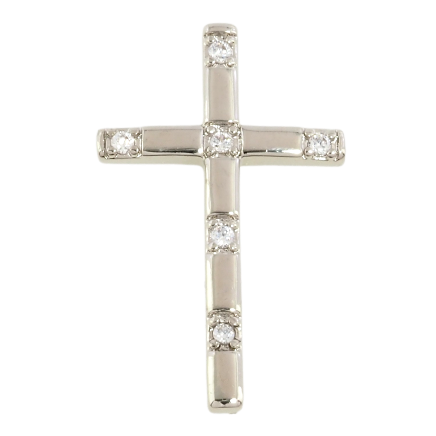 Кулон Xuping Родій Хрест з цирконієм для ланцюжка до 2мм фото №1 Кулон Xuping Родій Хрест з цирконієм для ланцюжка до 2мм фото №1