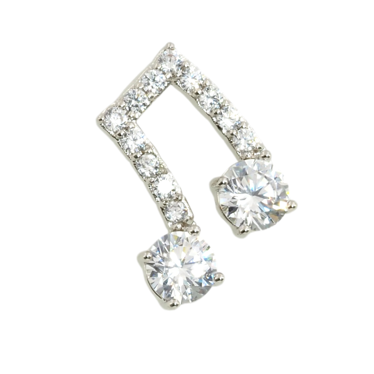 Кулон Xuping Родий Нота с цирконием для цепочки до 2мм фото №2