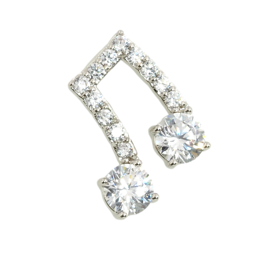 Кулон Xuping Родий Нота с цирконием для цепочки до 2мм фото №1 Кулон Xuping Родий Нота с цирконием для цепочки до 2мм фото №1