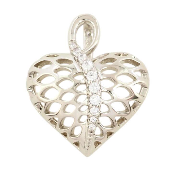 Кулон Xuping Родий Резное сердечко для цепочки до 3мм фото №7