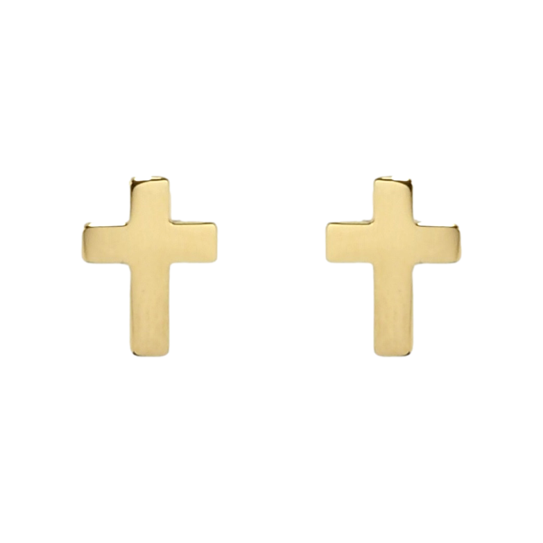 Сережки Xuping TTM Stainless Steel колір 14K пусети Хрестики фото №1