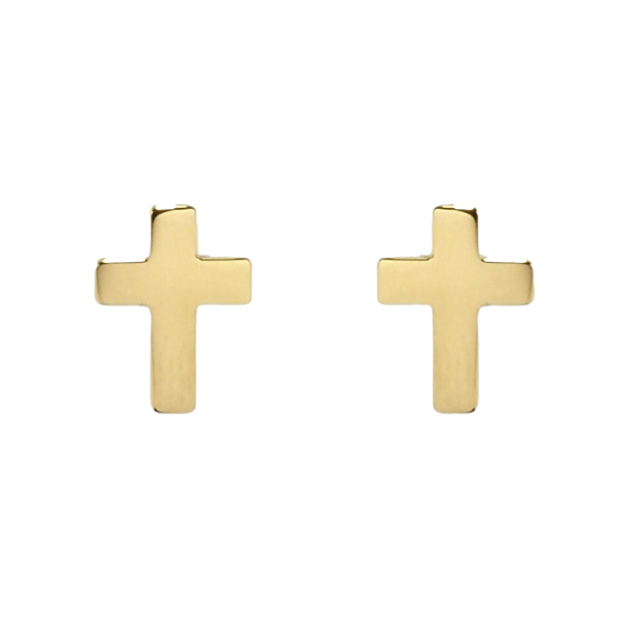 Сережки Xuping TTM Stainless Steel колір 14K пусети Хрестики фото №1