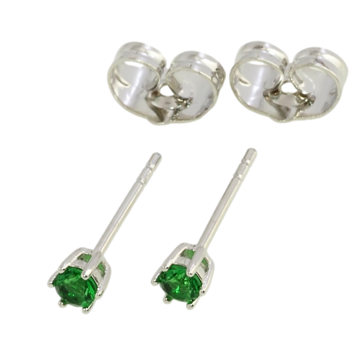 Серьги Xuping Родий пусеты Зеленые фианиты ø 3мм фото №24 Серьги Xuping Родий пусеты Зеленые фианиты ø 3мм фото №24