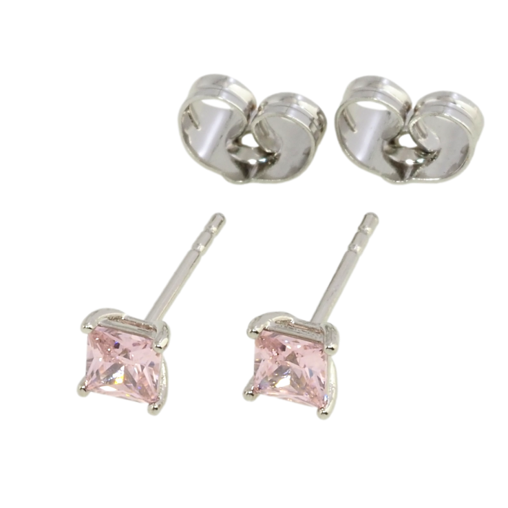 Серьги Xuping Родий пусеты Розовые фианиты 4х4мм фото №21 Серьги Xuping Родий пусеты Розовые фианиты 4х4мм фото №21