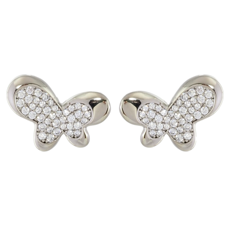 Сережки Xuping Родій пусети Метелики інкрустація цирконієм фото №1 Сережки Xuping Родій пусети Метелики інкрустація цирконієм фото №1