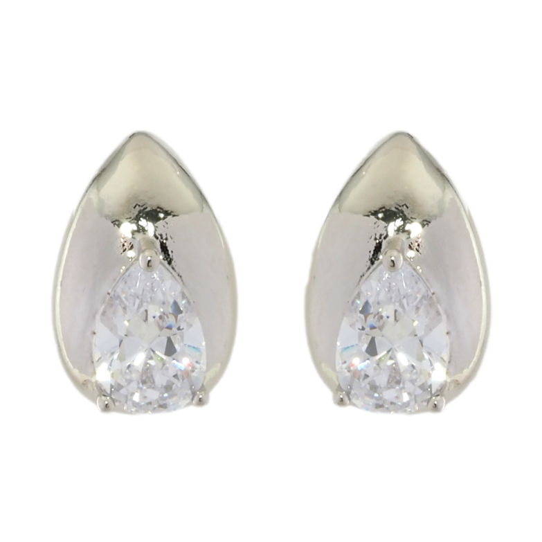 Сережки Xuping Родій пусети Краплинки з фіанітами фото №1