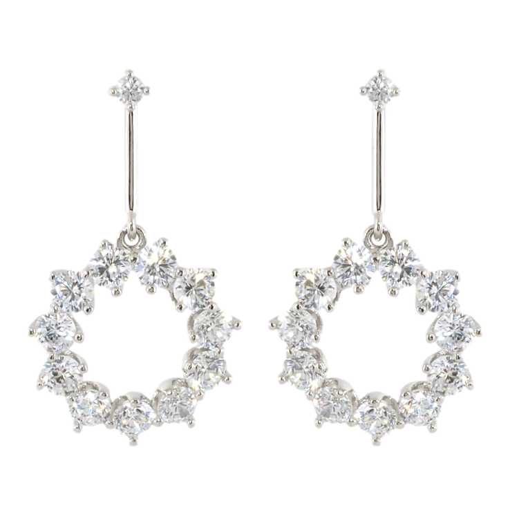 Серьги Xuping Родий пусеты Подвески кристальные колечки фото №21