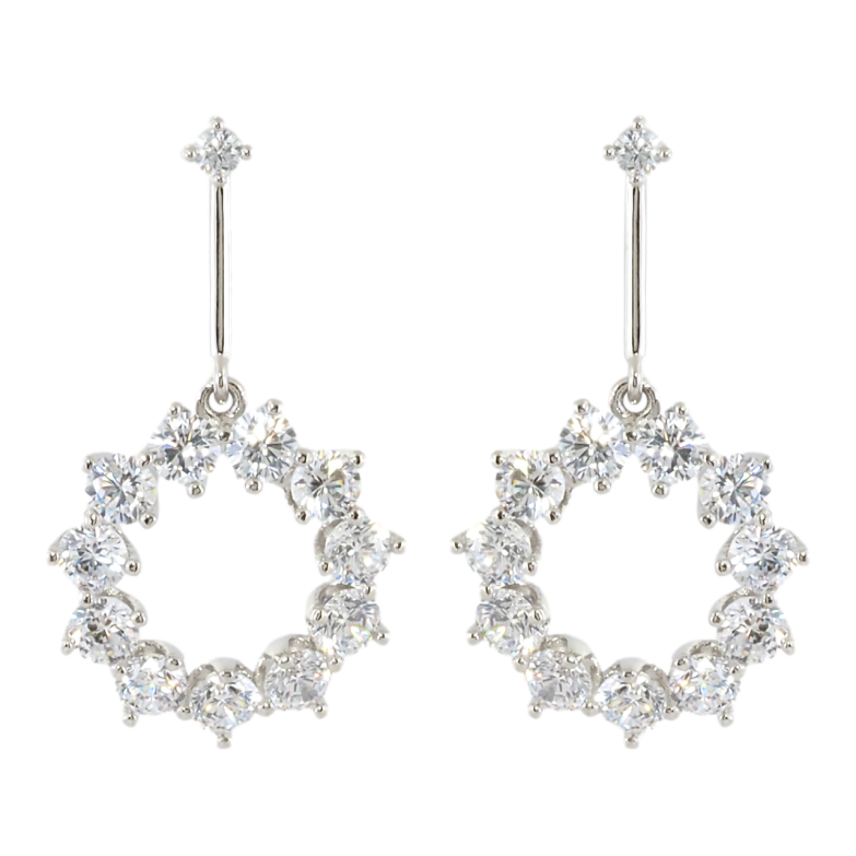 Сережки Xuping Родій пусети Підвіски кришталеві кільця фото №1 Сережки Xuping Родій пусети Підвіски кришталеві кільця фото №1