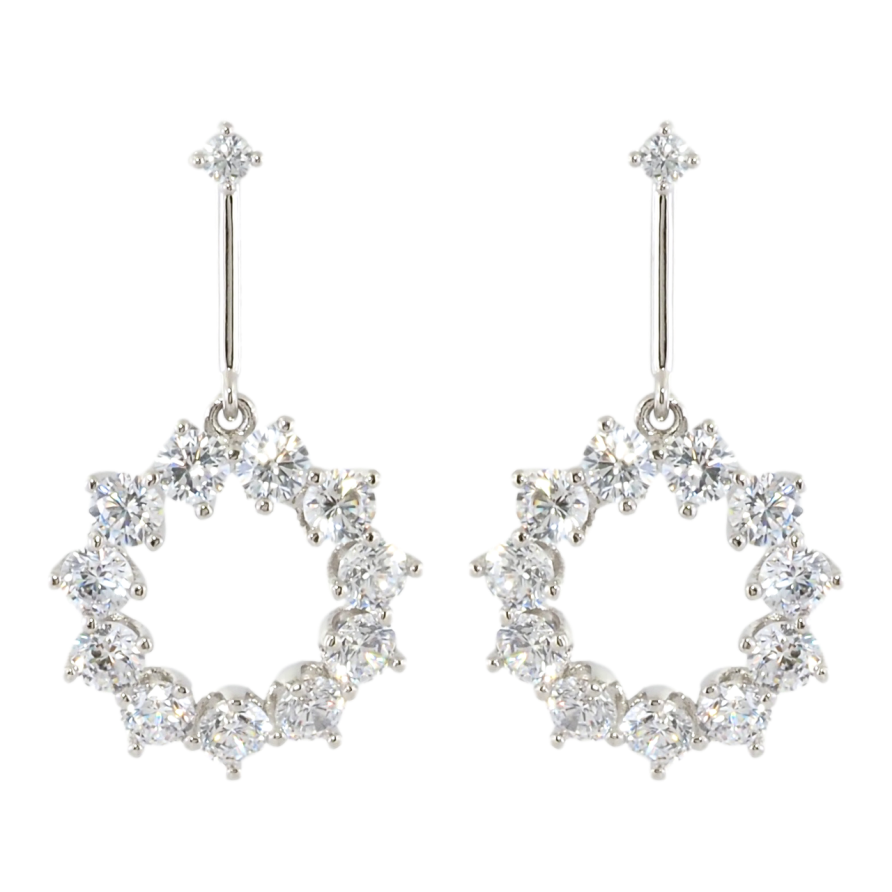 Сережки Xuping Родій пусети Підвіски кришталеві кільця фото №1