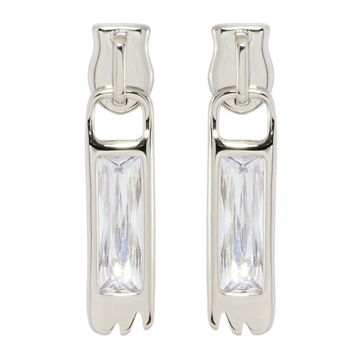 Серьги Xuping Родий пусеты Бегунки с фианитами фото №11