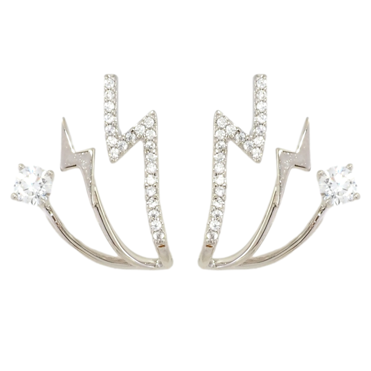 Серьги Xuping Родий пусеты Декоративный узор с молниями фото №7