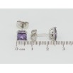 Серьги Xuping Родий пусеты Сиреневые фианиты 6х6мм фото №2
