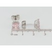 Серьги Xuping Родий пусеты Розовые фианиты 6х6мм фото №2