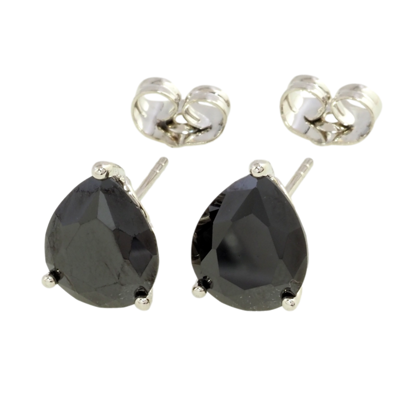 Серьги Xuping Родий пусеты Черные фианиты фото №1 Серьги Xuping Родий пусеты Черные фианиты фото №1