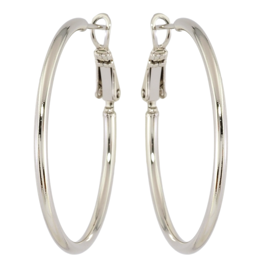 Серьги Xuping Родий кольца (конго) Классика ø 3.6см фото №1