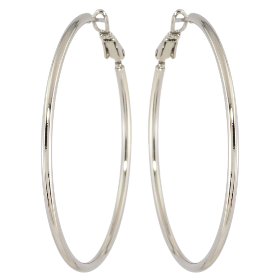 Серьги Xuping Родий кольца (конго) Классика ø 5см фото №1