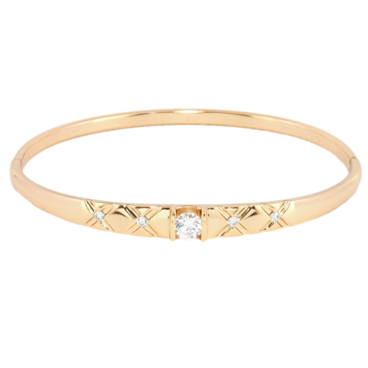 Браслет Xuping Позолота 18K Узор с вставками циркония ø 6см фото №14