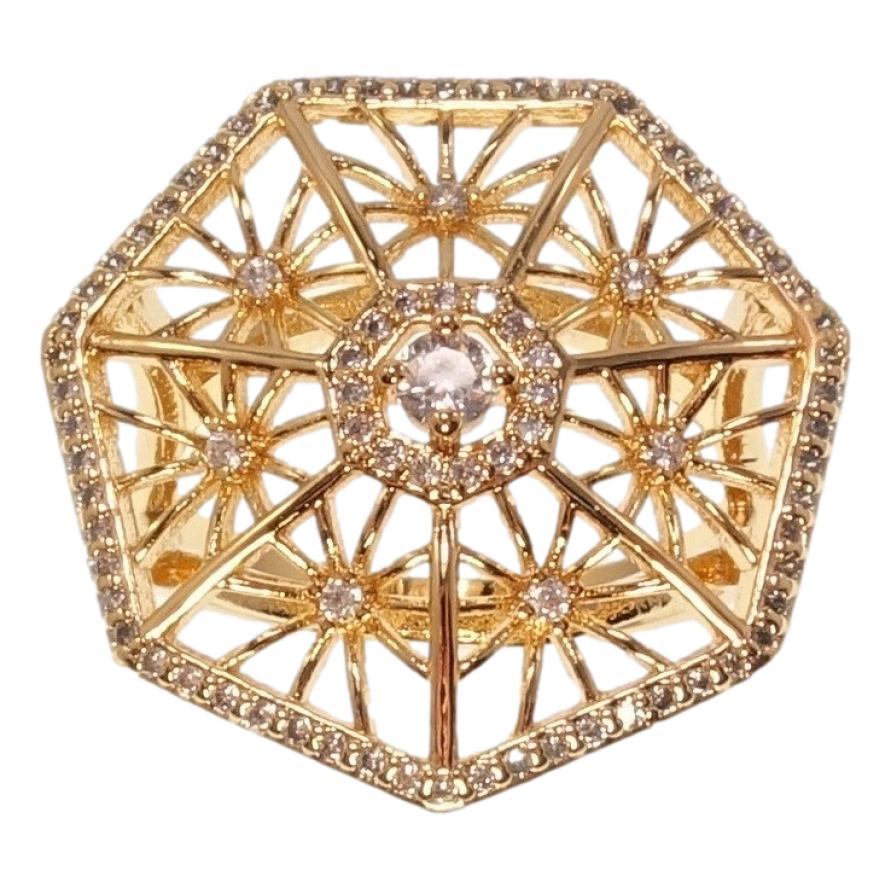 Кольцо Xuping Позолота 18K Восьмигранник фото №1 Кольцо Xuping Позолота 18K Восьмигранник фото №1