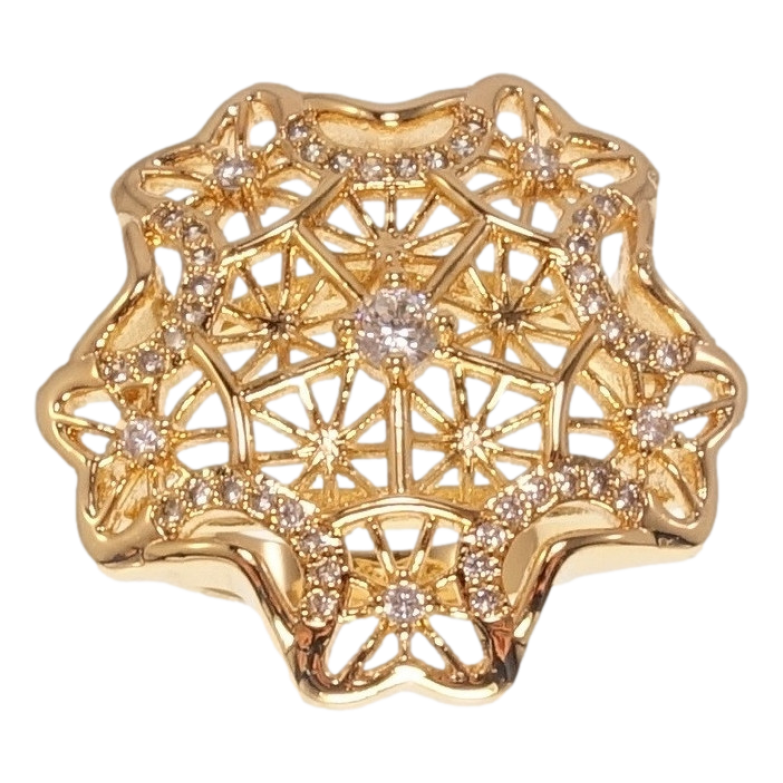 Кольцо Xuping Позолота 18K Крупная Снежинка фото №2