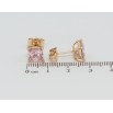 Сережки Xuping Позолота 18K пусети Рожеві фіаніти в 4-х крапановій оправі 7х7мм фото №2 Сережки Xuping Позолота 18K пусети Рожеві фіаніти в 4-х крапановій оправі 7х7мм фото №2