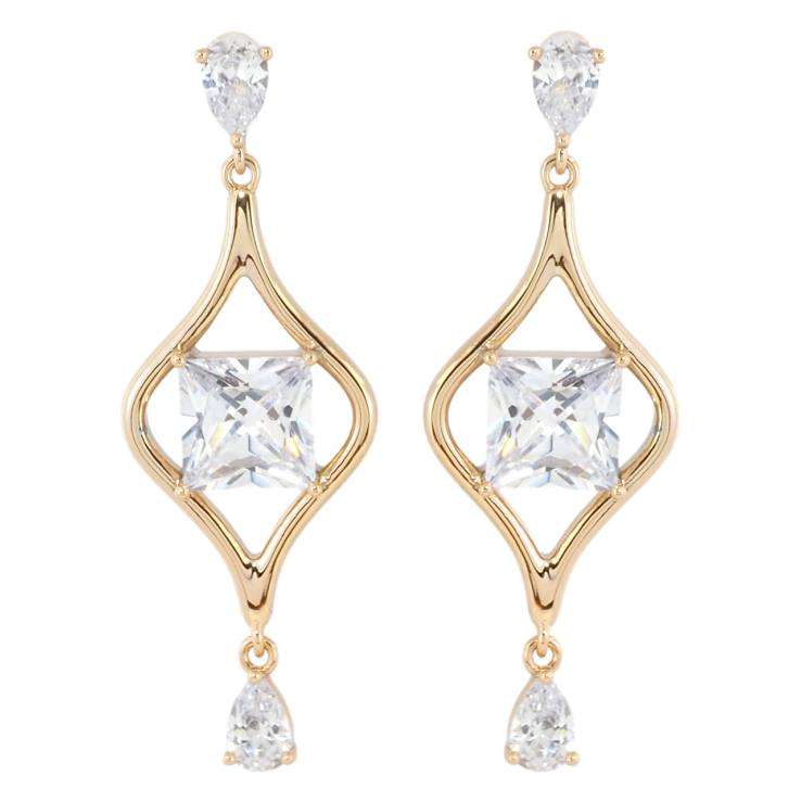 Сережки Xuping Позолота 18K пусети Декоративні підвіски фото №11