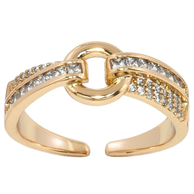 Каблучка Xuping Позолота 18K Візерунок з цирконієм фото №3 Каблучка Xuping Позолота 18K Візерунок з цирконієм фото №3