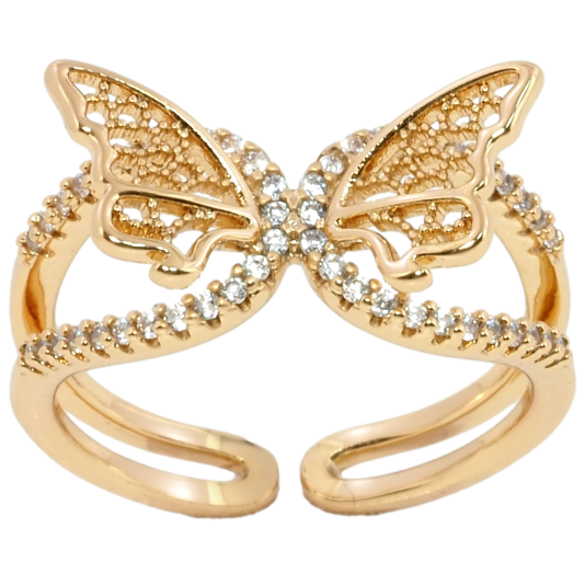 Кольцо Xuping Позолота 18K Бабочка фото №1 Кольцо Xuping Позолота 18K Бабочка фото №1
