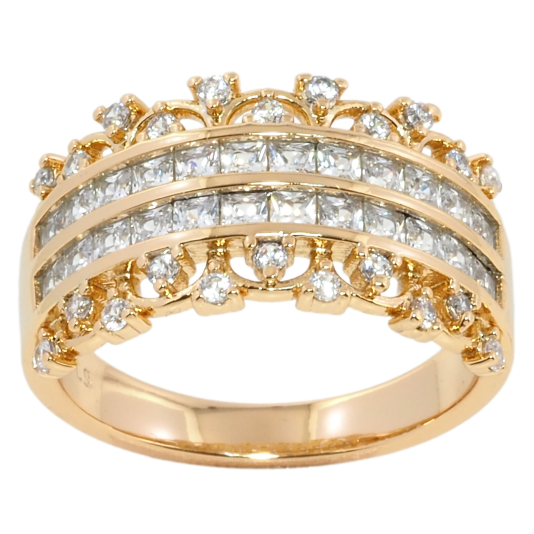 Кольцо Xuping Позолота 18K Узор с инкрустацией цирконием фото №1 Кольцо Xuping Позолота 18K Узор с инкрустацией цирконием фото №1