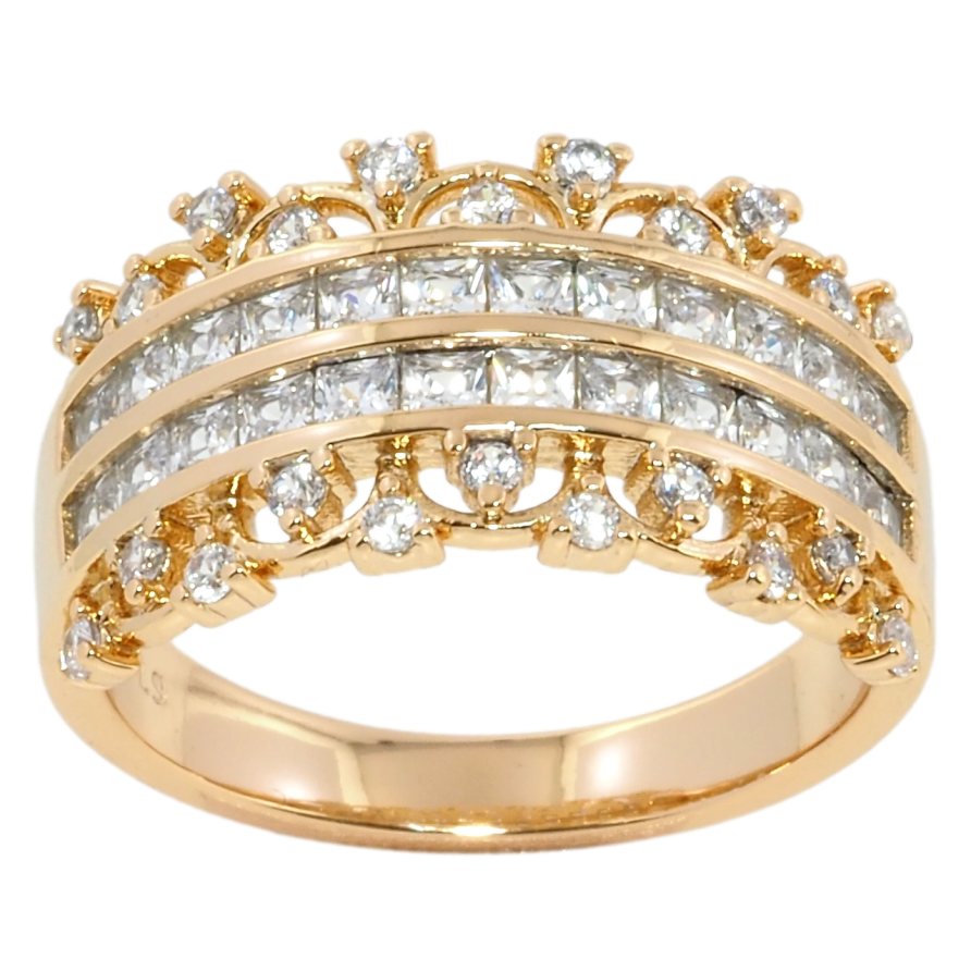 Каблучка Xuping Позолота 18K Візерунок з інкрустацією цирконієм фото №1