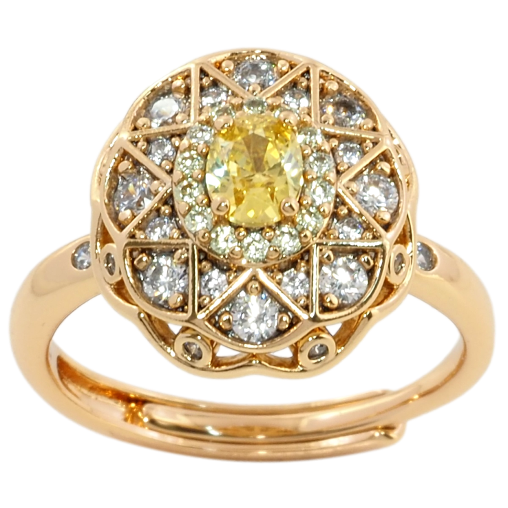 Каблучка Xuping Позолота 18K Квітковий візерунок з цирконієм та жовтим фіанітом фото №13 Каблучка Xuping Позолота 18K Квітковий візерунок з цирконієм та жовтим фіанітом фото №13