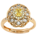 Кольцо Xuping Позолота 18K Цветочный узор с цирконием и желтым фианитом фото №1