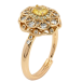 Кольцо Xuping Позолота 18K Цветочный узор с цирконием и желтым фианитом фото №2