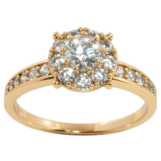 Кольцо Xuping Позолота 18K Инкрустация цирконием фото №1