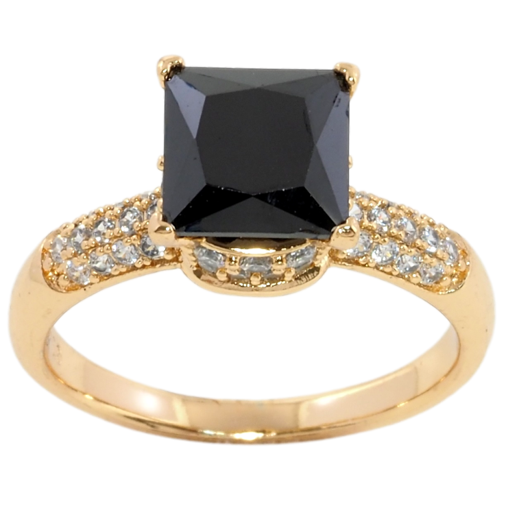 Каблучка Xuping Позолота 18K Чорний фіаніт на шинці з цирконіємр.17,18,18.5,19.5 фото №15 Каблучка Xuping Позолота 18K Чорний фіаніт на шинці з цирконіємр.17,18,18.5,19.5 фото №15