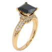 Каблучка Xuping Позолота 18K Чорний фіаніт на шинці з цирконіємр.17,18,18.5,19.5 фото №2